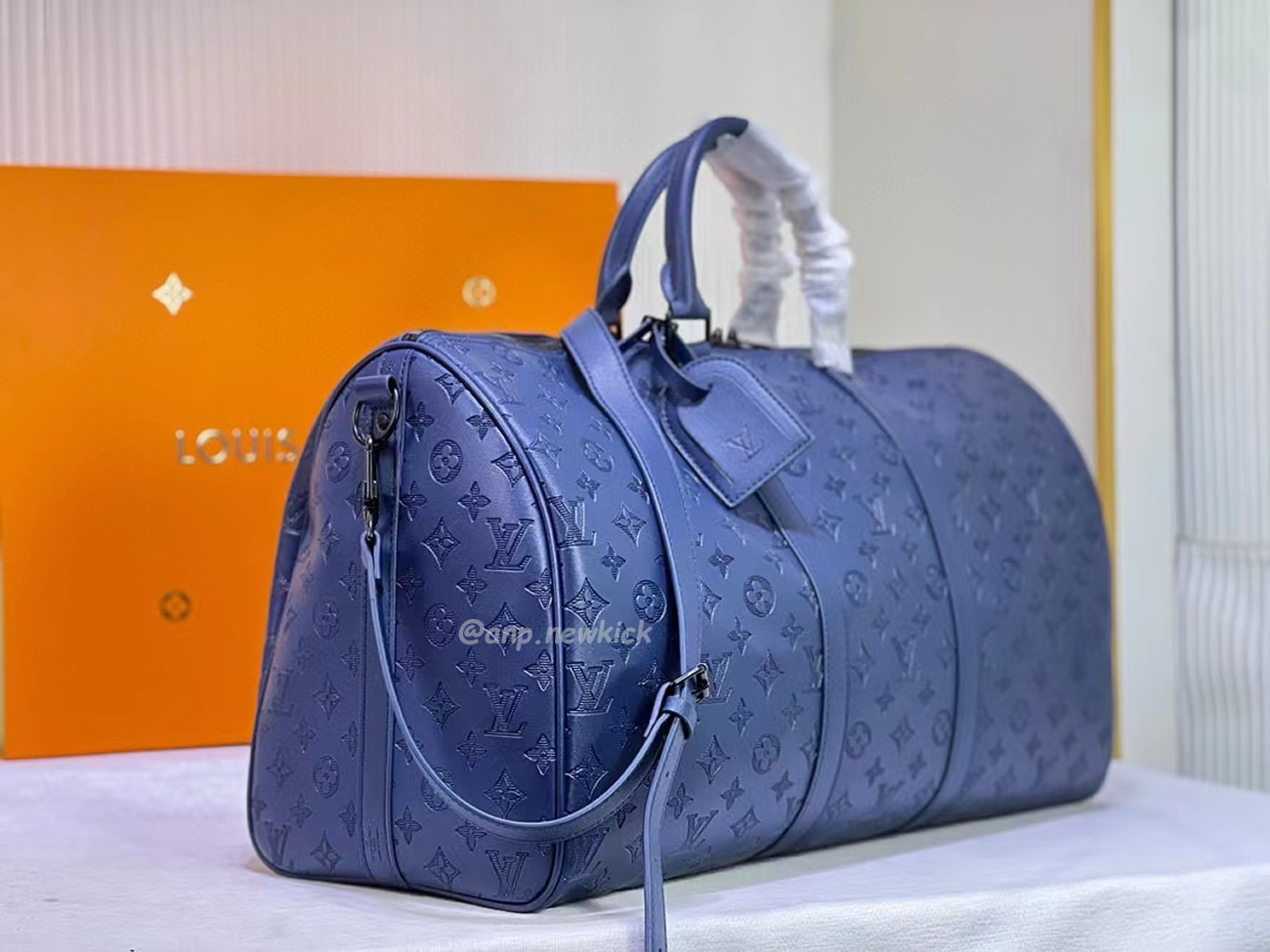 Louis Vuitton Keepall Bandouliere Monogram 50 Navy Duffel Bag (3) - newkick.org